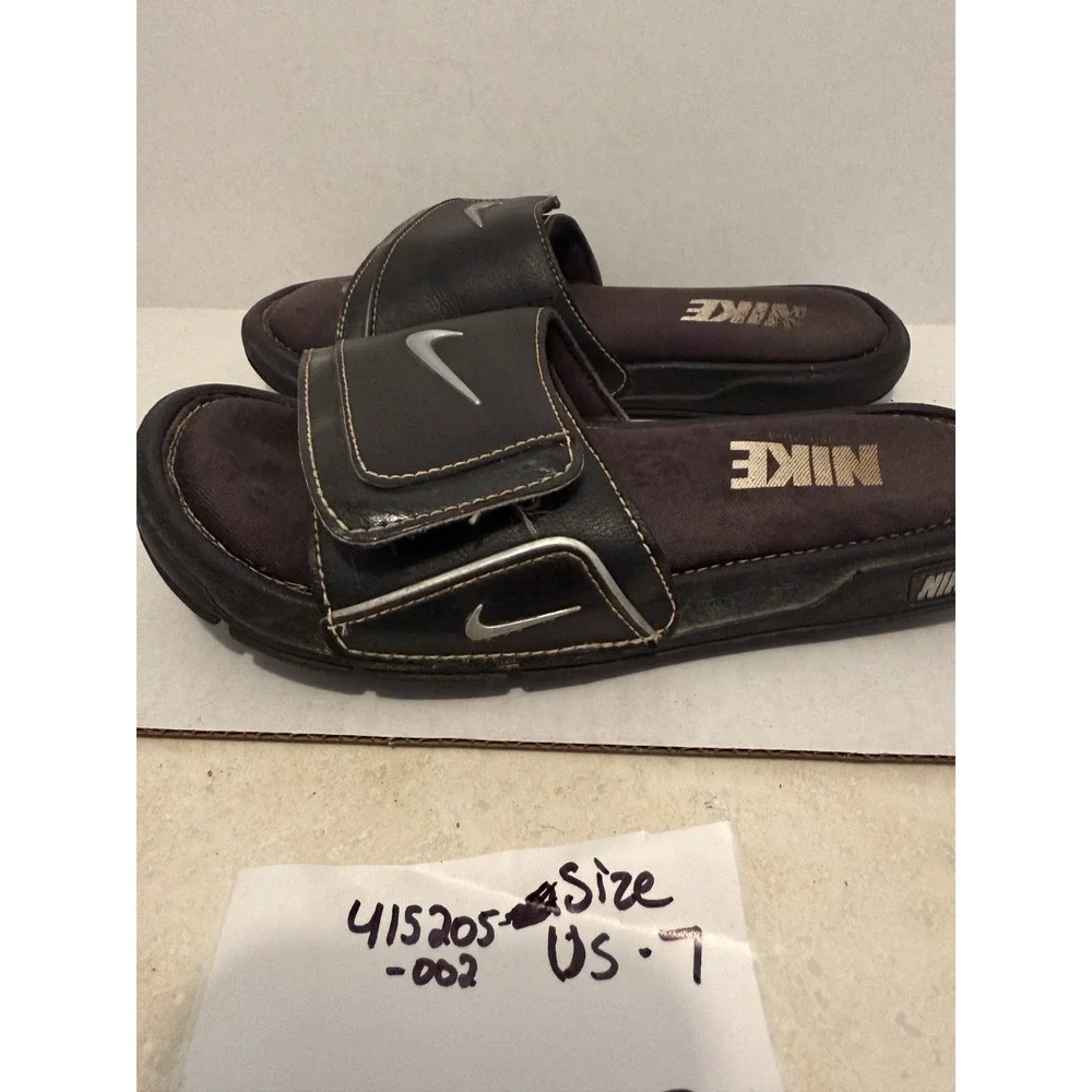 Nike Comfort Slide 2 Sandals Men's Size 7 Black Swoosh Memory Foam 415205-002‎